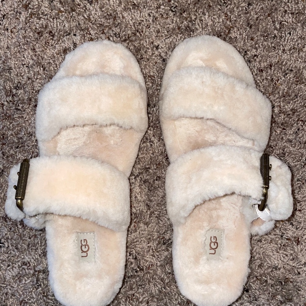 UGG® Fuzz Yeah Genuine Shearling Slide